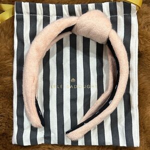 Lele Sadoughi Pink Terry Knotted Headband